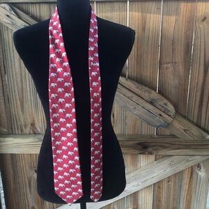 Elephants Red Silk Necktie Michelsons London